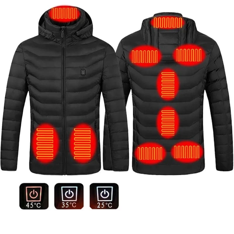 FCJ Men's Winter Heated Jacket Coat New USB Electric Cotton Vest with Thermal, product photo