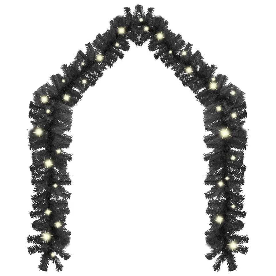 W2B VidaXL 32.8 Feet Black PVC Christmas Garland Eco-Friendly Indoor and, product photo