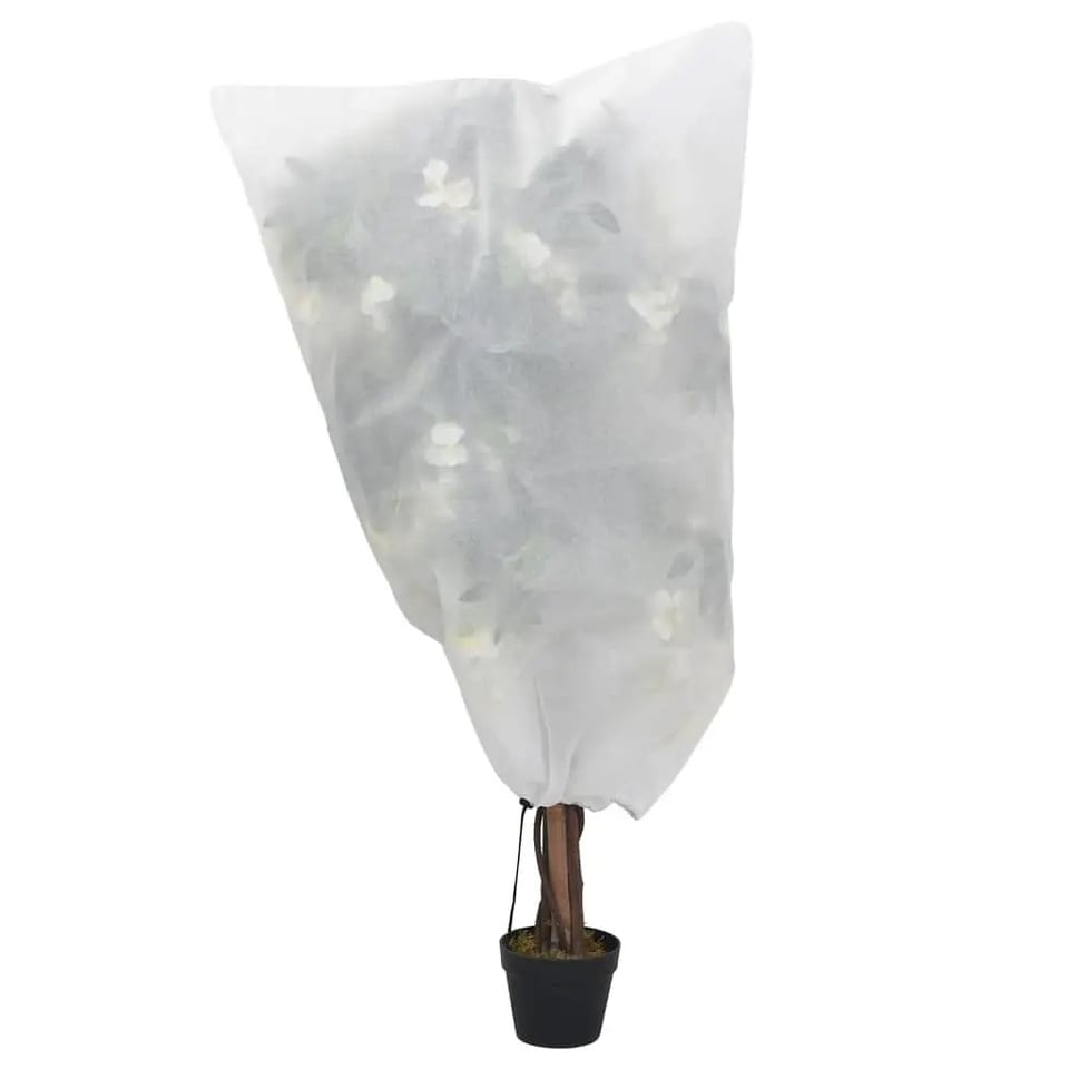 W2B VidaXL Outdoor Fleece Plant Cover Set of 4 White, product photo