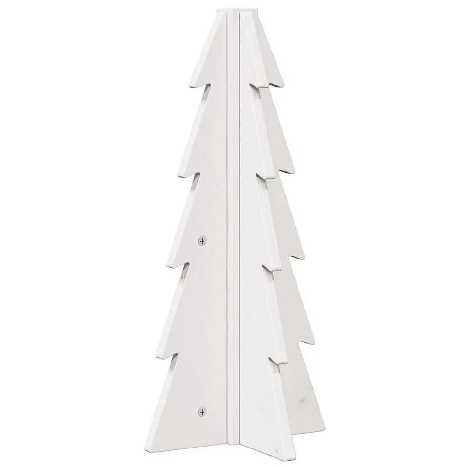 W2B VidaXL Custom-Size White Solid Pine Wood Christmas Tree High Quality Hinged, product photo