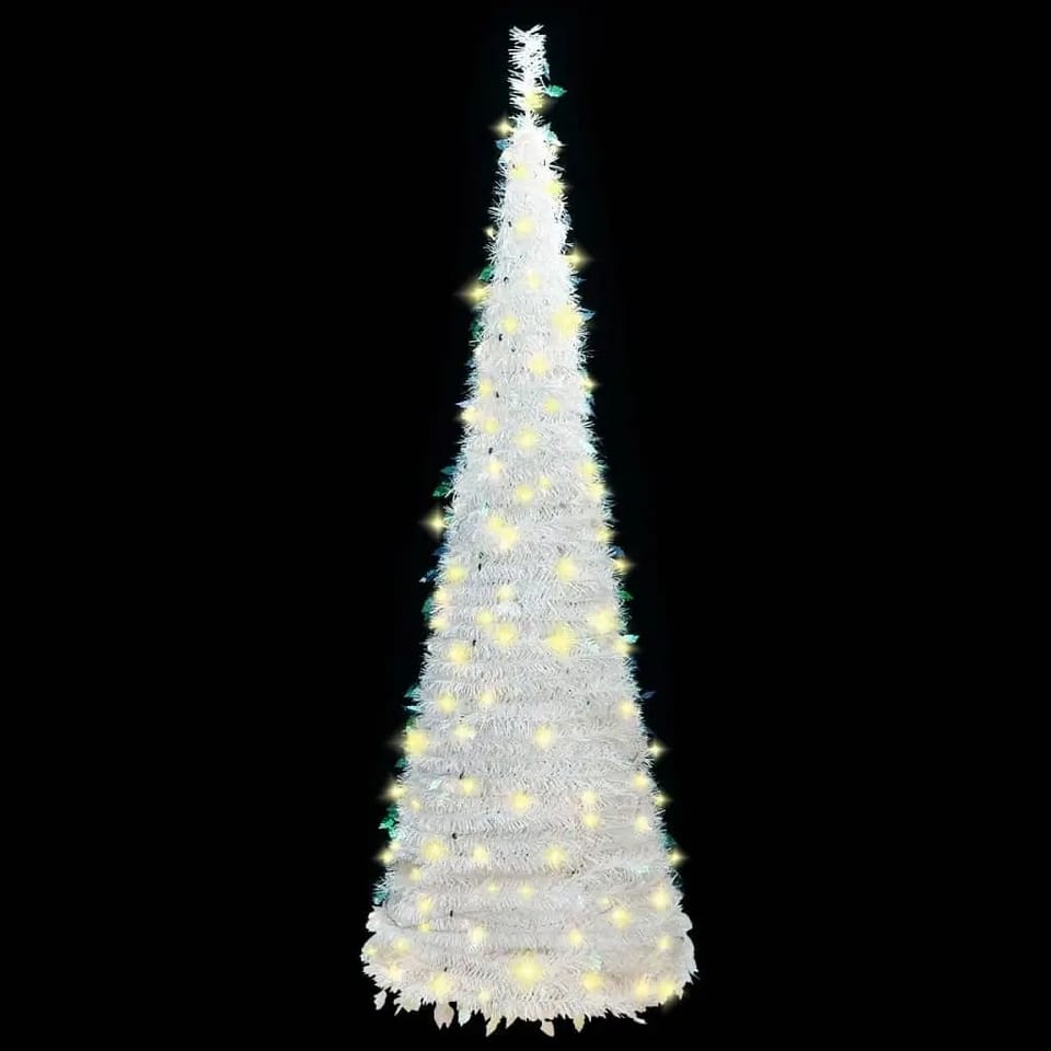 W2B VidaXL High Quality White PVC Artificial Christmas Tree Medium Collapsible, product photo