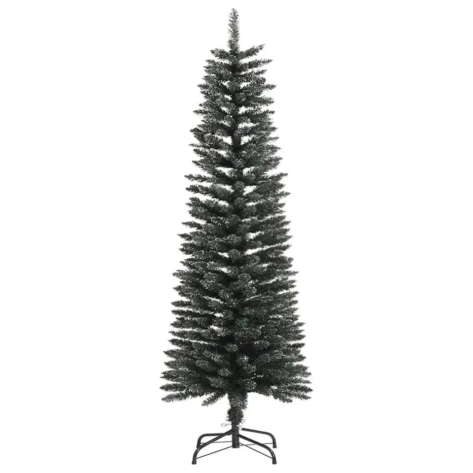 W2B VidaXL Large Artificial Christmas Tree 47.2 in High Slim Green White PVC, product photo