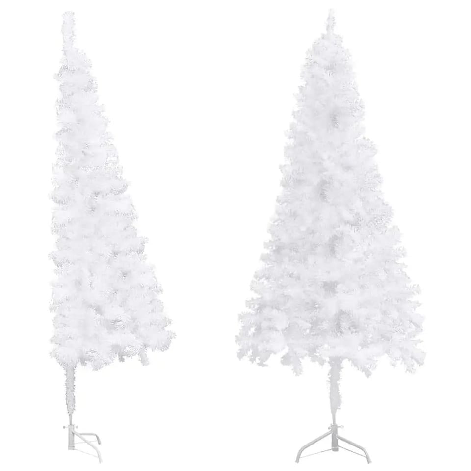 W2B VidaXL White PVC Artificial Christmas Tree 59-Inch Tall High Quality Hinged, product photo