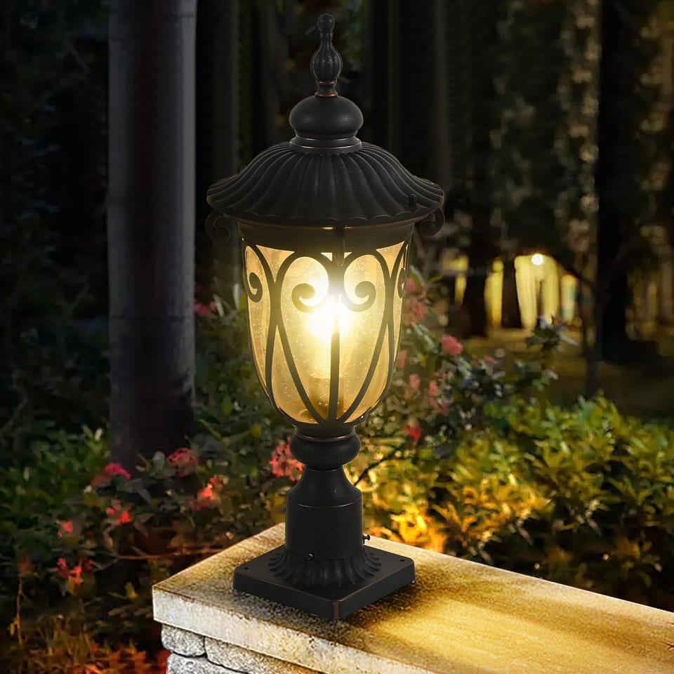 Large Outdoor Sconce Lights 24 Inch Black Outdoor Lanterns Waterproof for Front, product photo
