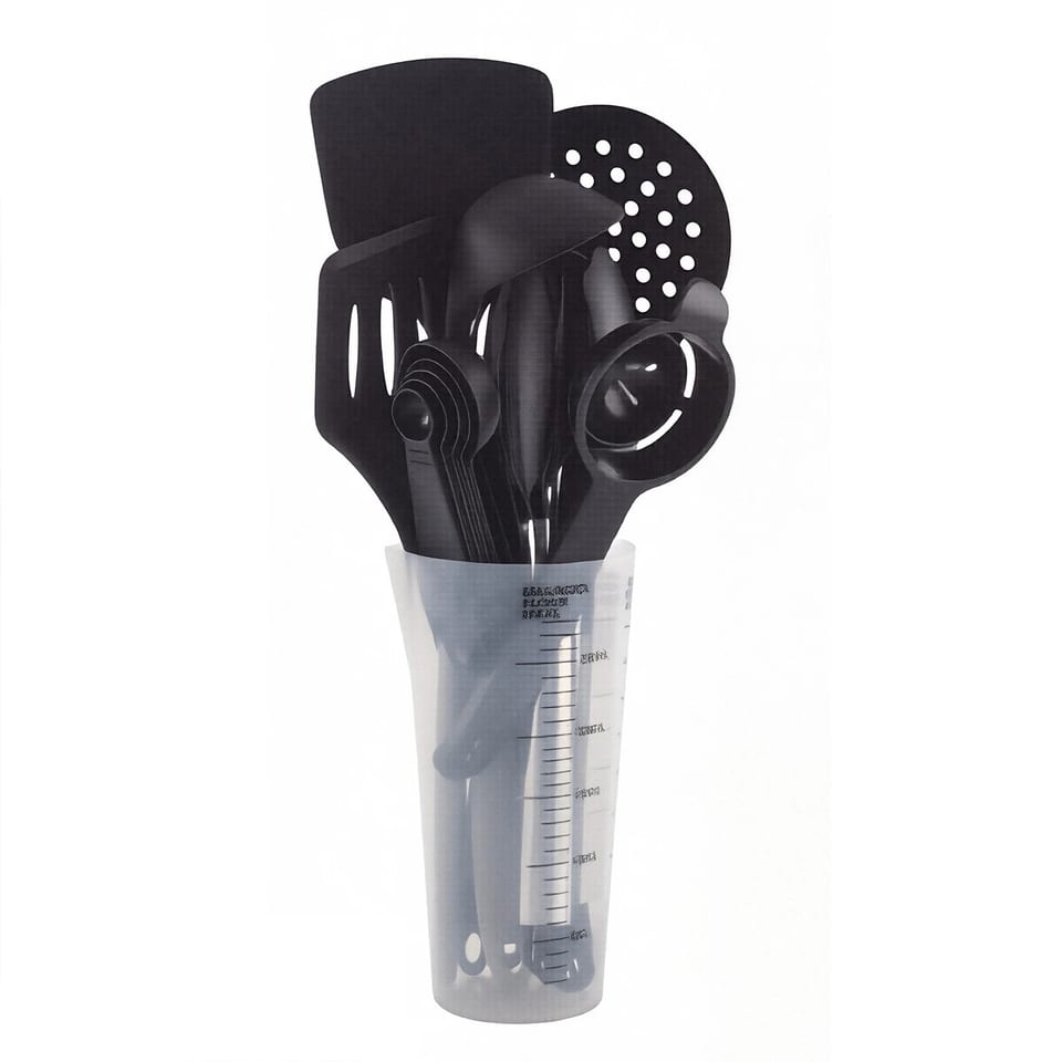 2026 New Silicone Kitchen Utensils Set with Measuring Storage Cup Kitchen, product photo