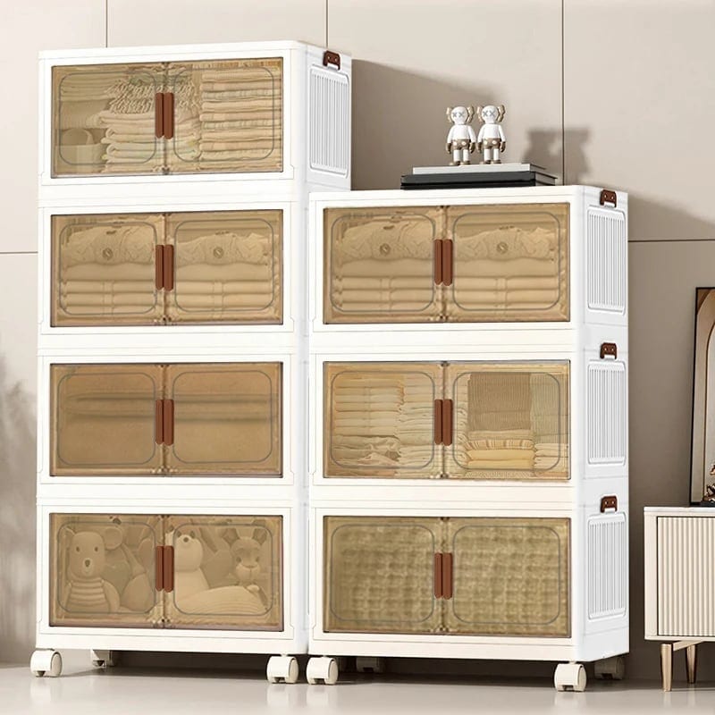 Multi layer mobile storage cabinets are used for storing clothes books toys and, product photo