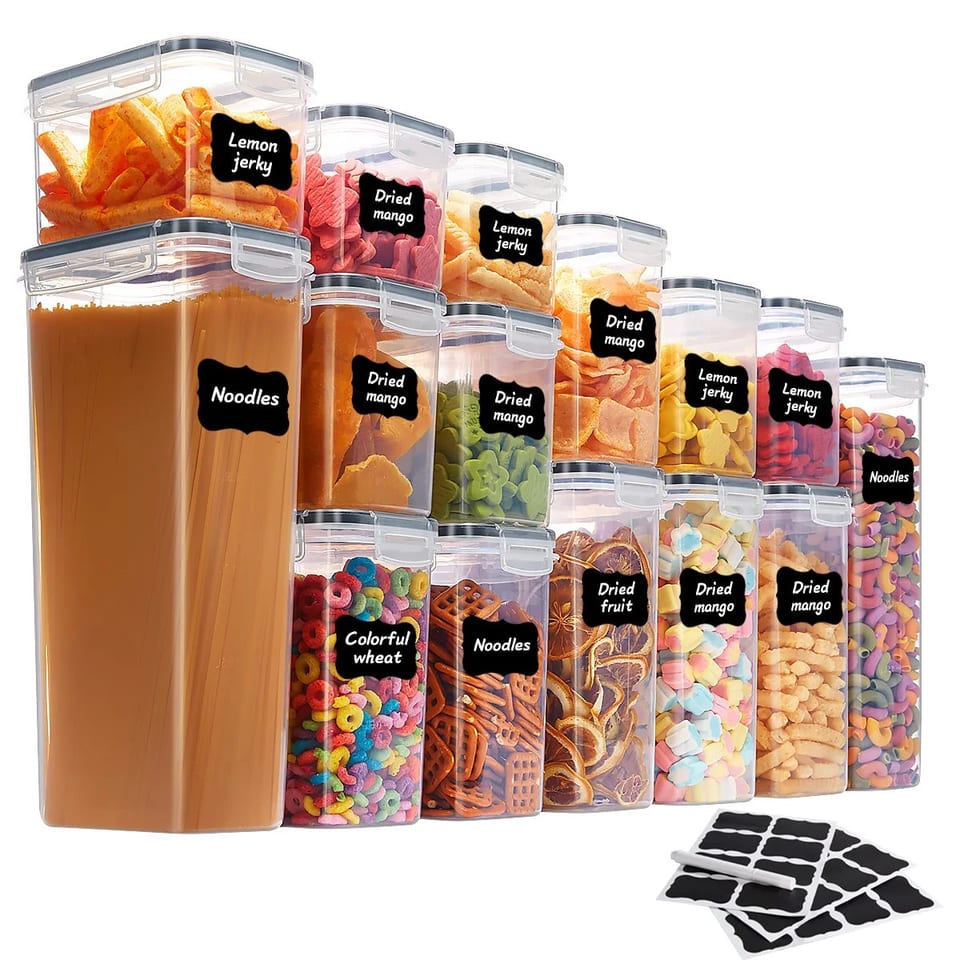 15pcs Kitchen sealed Plastic Storage Container Refrigerator Food Crisper Is, product photo