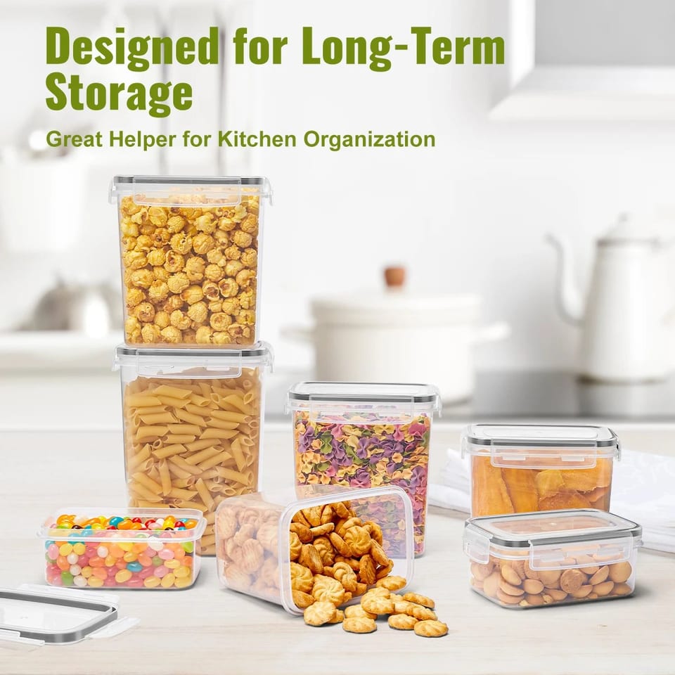 15pcs Kitchen sealed Plastic Storage Container Refrigerator Food Crisper Is, product photo