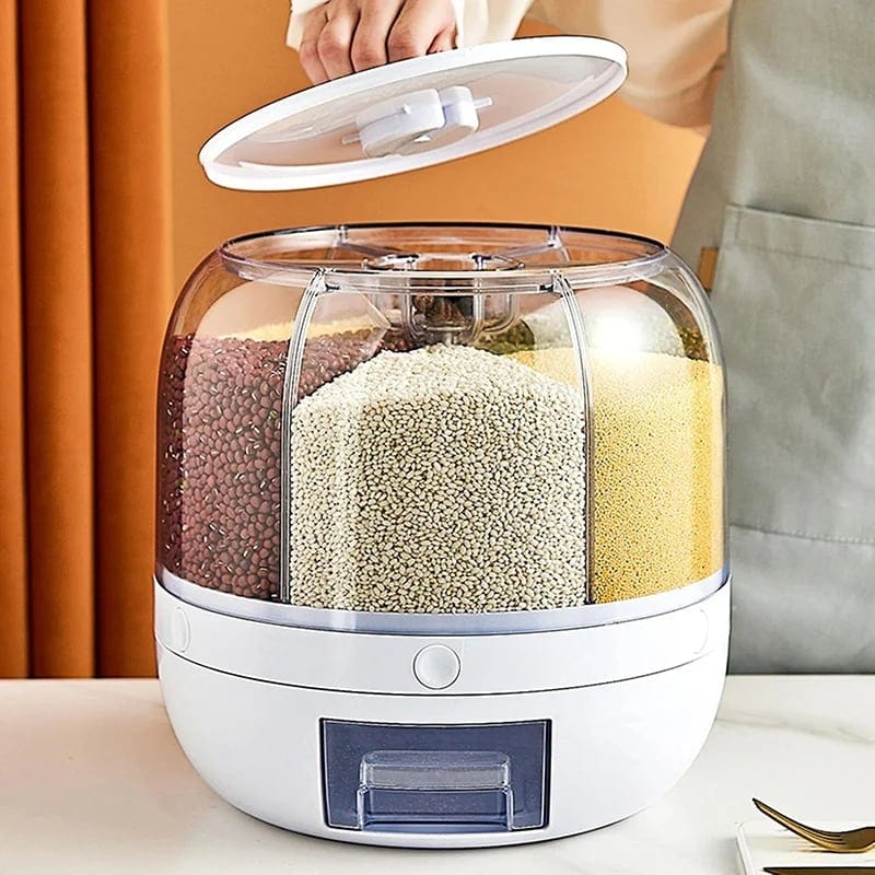 Grain storage container rotary separator sealed jar food grade transparent, product photo