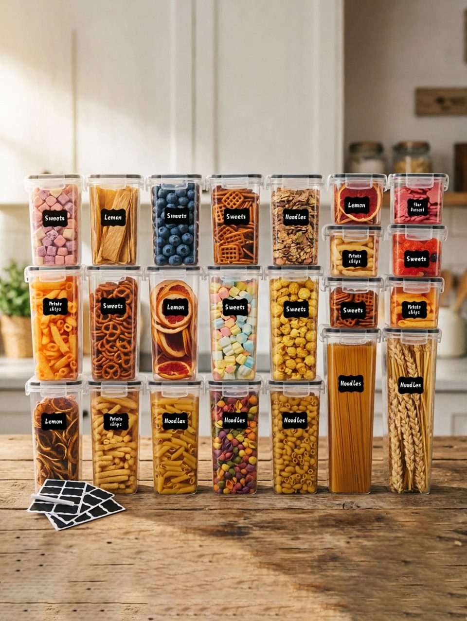 Moisture proof sealed food storage container set bisphenol A free plastic food, product photo