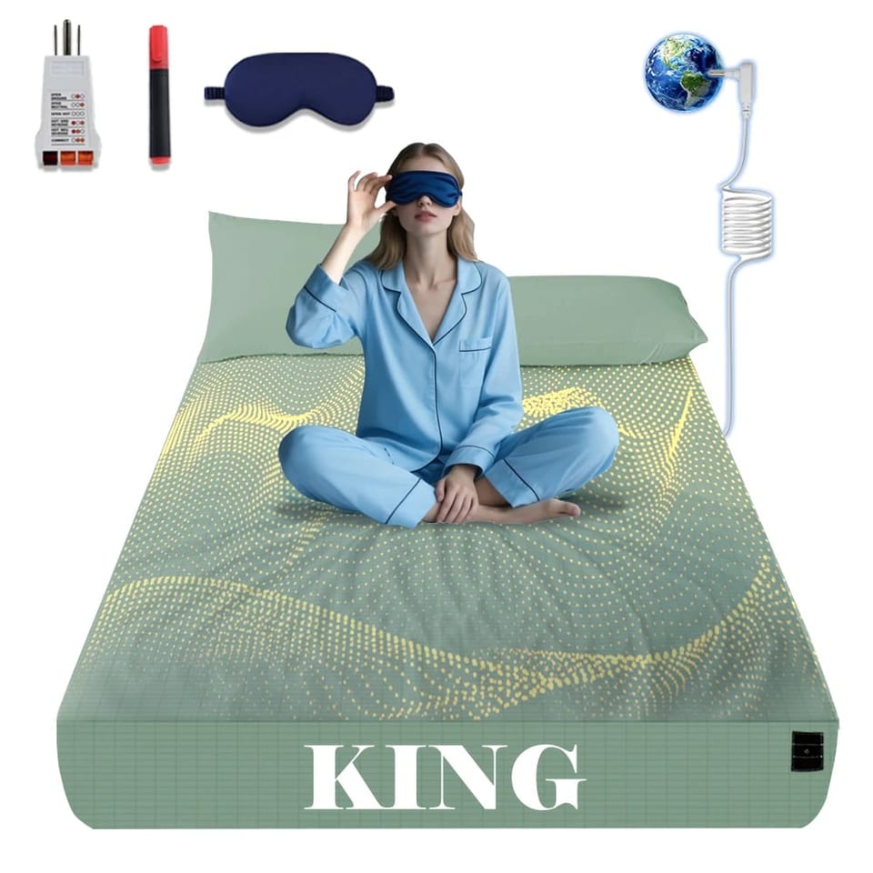 Grounding Bed Sheet with Pure Silver Threads, Soft Cotton Comfort, Ships From, product photo