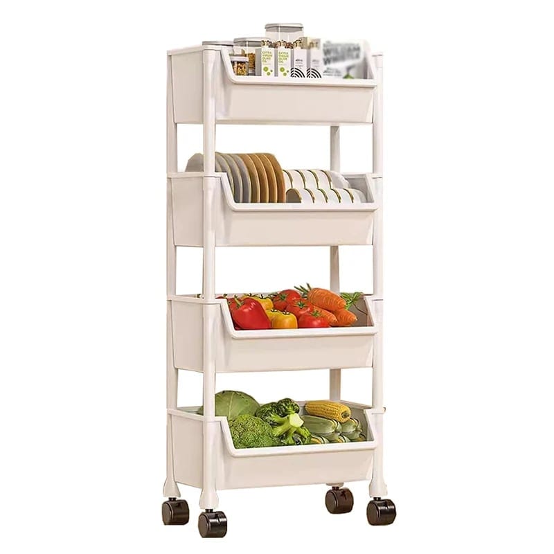 Multifunctional storage cart suitable for office living room kitchen plastic, product photo
