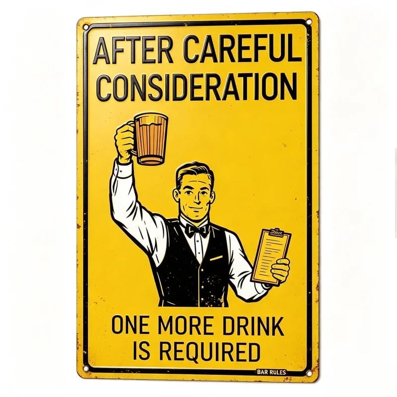 Vintage Art Deco Aluminum Oversized Rectangle Beer Bar Sign Wall Hanging Decor, product photo