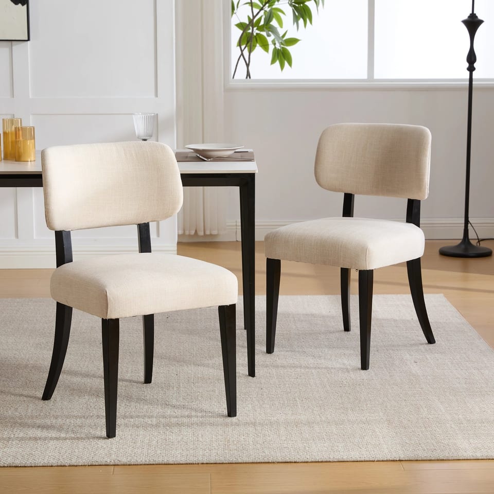 Wooden Dining Chairs Set of 2 Modern Eco-Friendly Durable Tufted Back Living, product photo