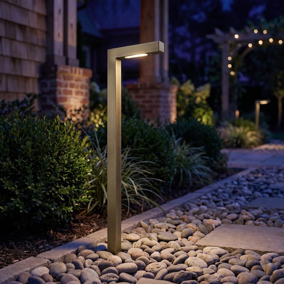 USA Warehouse LT2404 Low-voltage 12V AC/DC Landscape Lighting Brass Path Light, product photo
