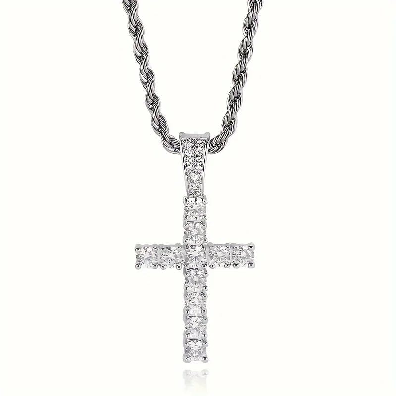 Cross Necklace Men Women Crucifix Charm Hip Hop Jewelry Gifts 14K Gold Plated, product photo