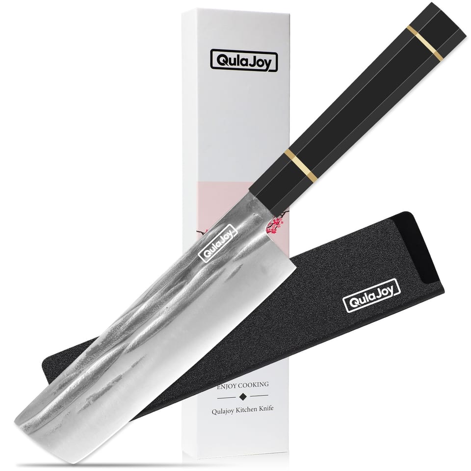 Qulajoy Chef Knife 8 Inch - Hand Forged Swedish Sandvik Steel Gyuto Cooking, product photo