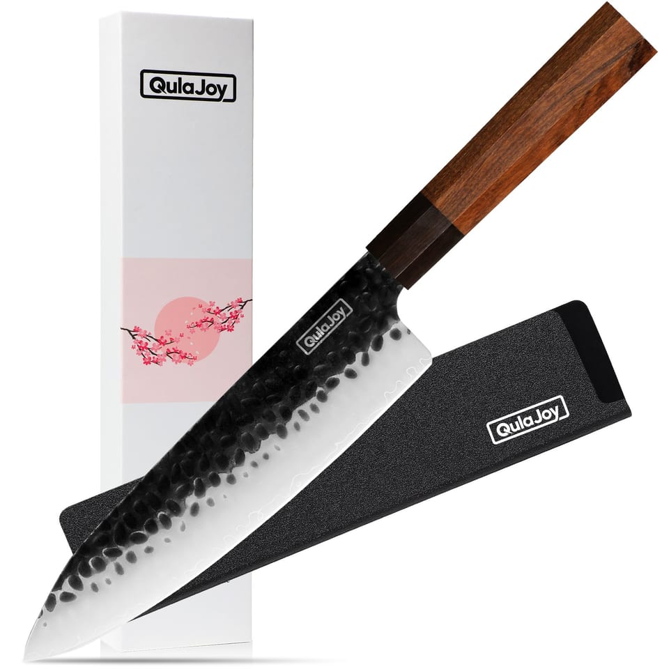 Qulajoy 7 Inch Santoku Knife - Professional Japanese Chef Knife - Razor Sharp, product photo