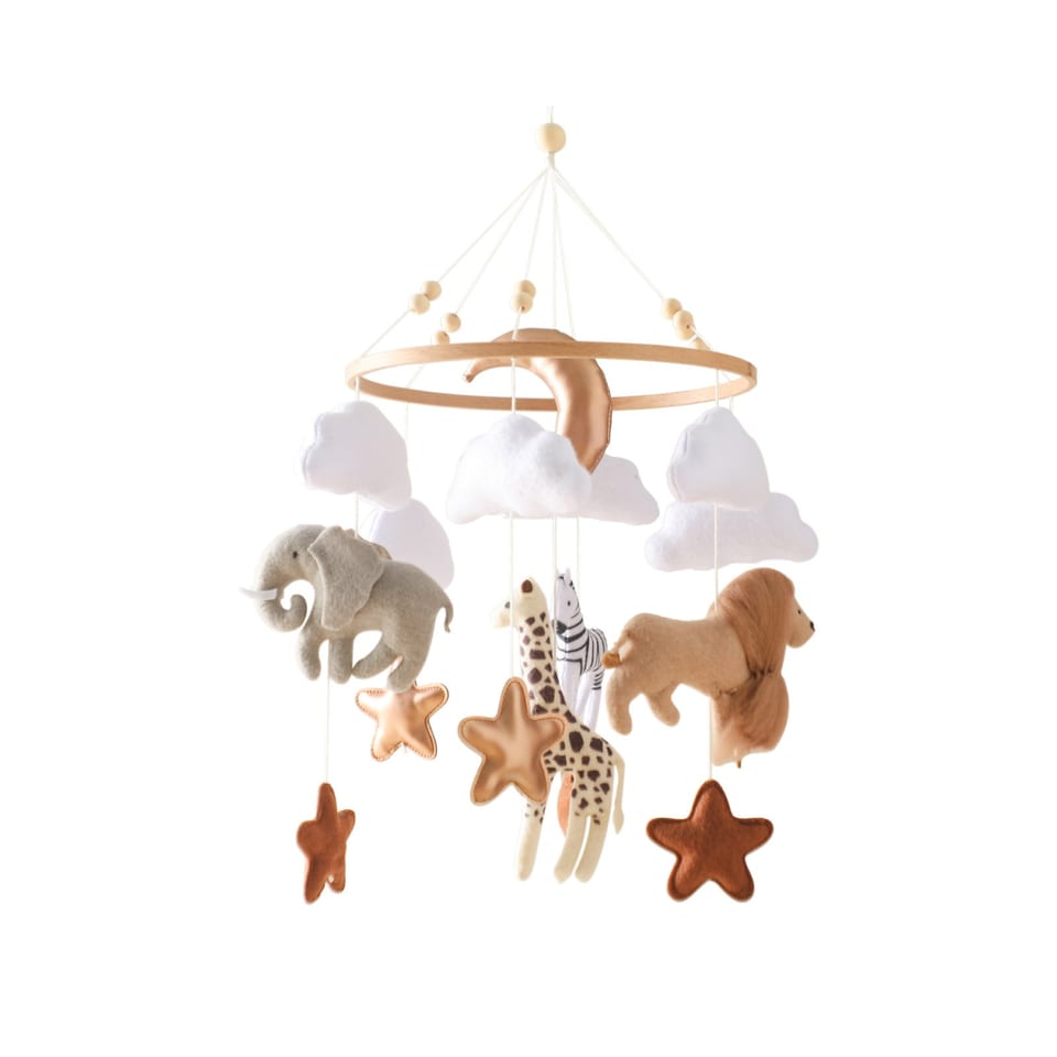 Room Hand-eye Coordination Decoration Wind Chimes Crib Felt Forest Animal Cloud, product photo