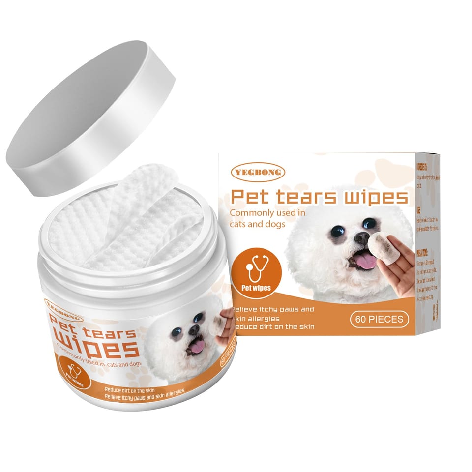 Yegbong Pet Wet Wipes Cleaning Dogs And Cats Tear Stain Removal Eye Cleaning, product photo