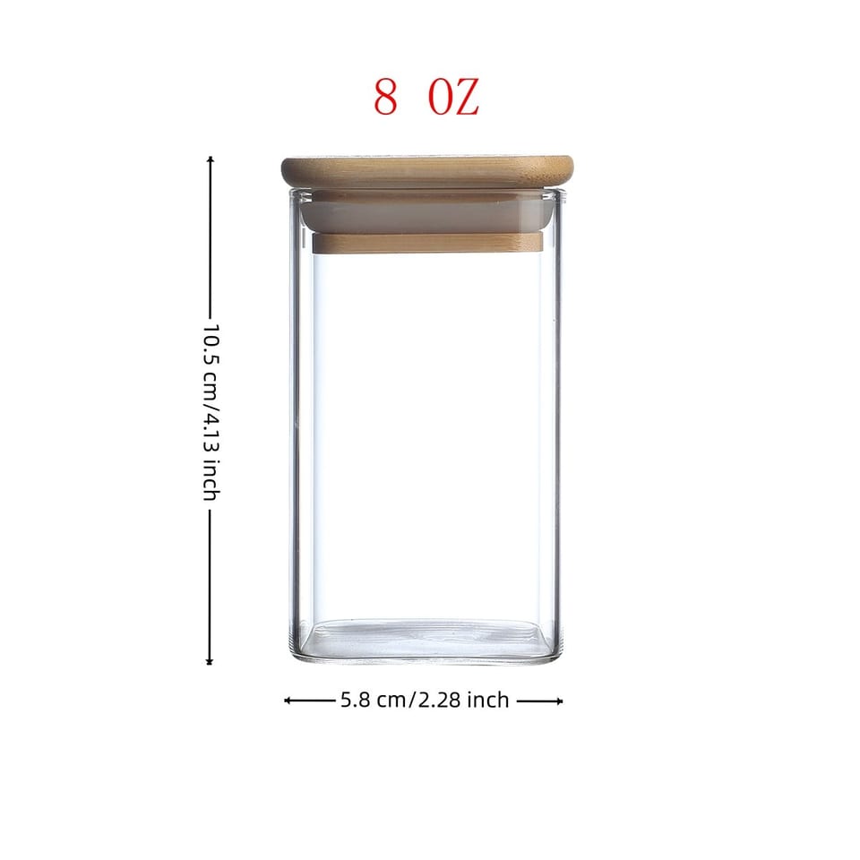 24 PCS Square Seasoning Jars Pepper Bottle Pepper Powder Bottle 240ml Glass, product photo