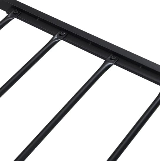 Queen Size Metal Platform Bed Frame With Wooden Headboard And Footboard With, product photo