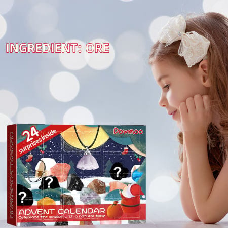 Dowmoo Christmas Advent Calendar Mineral Blind Box 24-Box Christmas Gift Toy, product photo