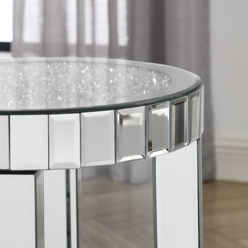 Crystal Inlaid Mirror Round Table, product photo