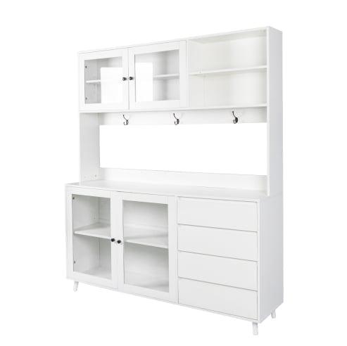63W Large Kitchen Hutch Cabinet, Freestanding Pantry Cabinets Storage Kitchen, product photo