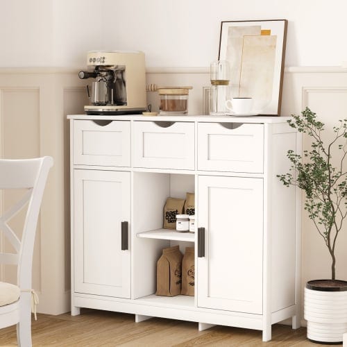 Storage Cabinets,Wooden Floor Cabinet,with Drawers And Shelves Storage, product photo