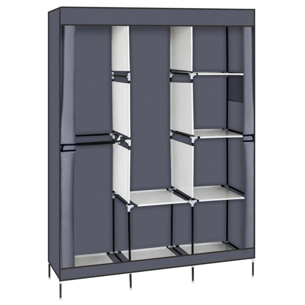 4 Layers, 8 Grids With Fabric Cover, 3 Hanging Clothes Poles, Non-woven Wardrobe, product photo