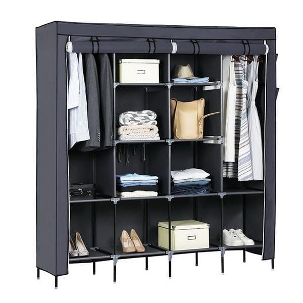 Non Woven Wardrobe With 4 Rows Of High Feet And 4 Side Pockets, product photo
