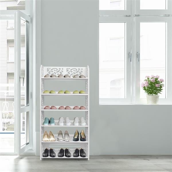 Wood Plastic Board-6 Layer Carved Shoe Rack, product photo