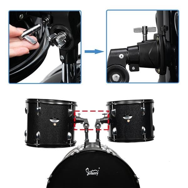 22in 5-drum Poplar Double-layer Oil Skin Star Dot Black Drum Frame, Not, product photo