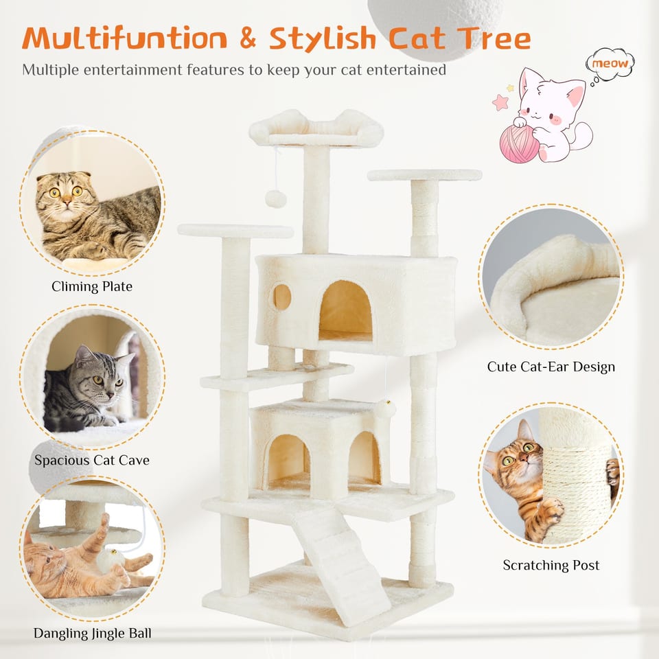 Multi Functional Cat Treehouse Cat Climbing Frame, product photo