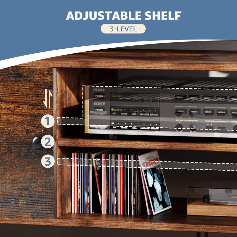 Panel TV Cabinet Can Store Black Cabinets, Suitable For Home Living Room Office, product photo