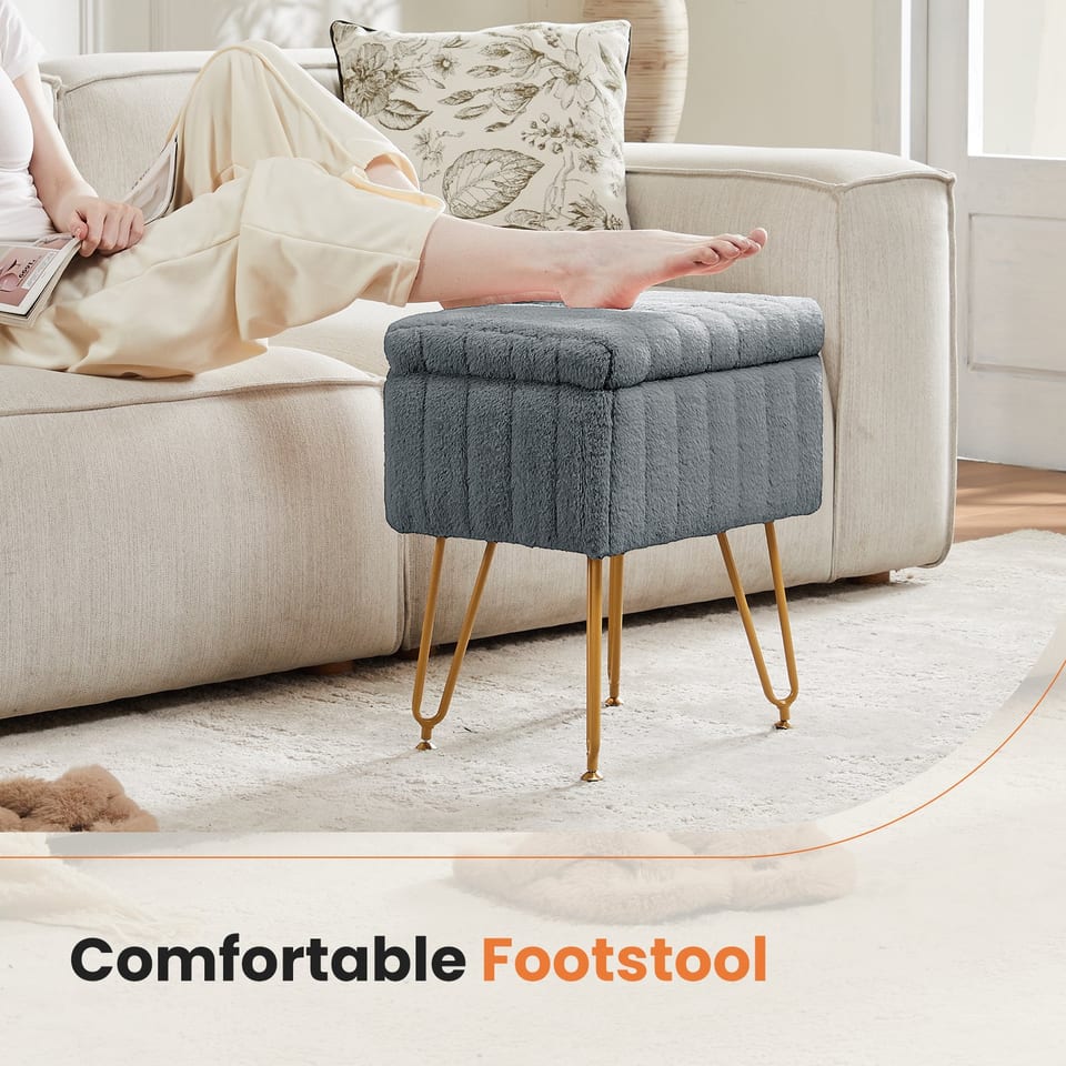 Dressing Stool And Chair With Storage Space, product photo