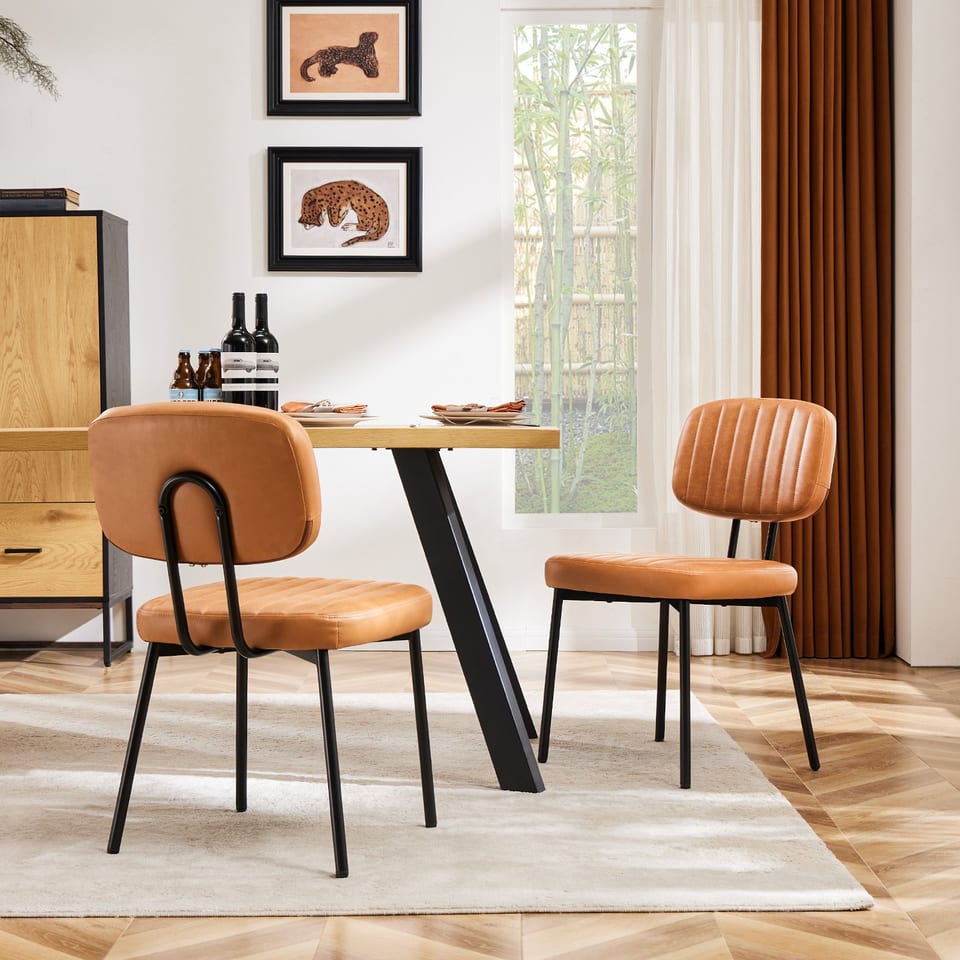 Dining Room Decorative Chair With Artificial Leather Cushion, product photo