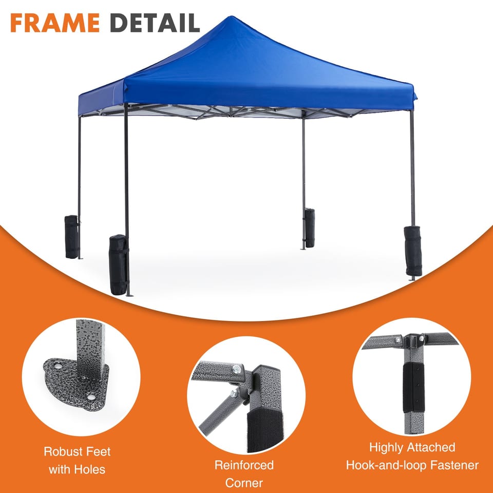 10 X 10ft Up Canopy Tent Easy Setup Outdoor Shade Instant Portable Sun Shelter, product photo
