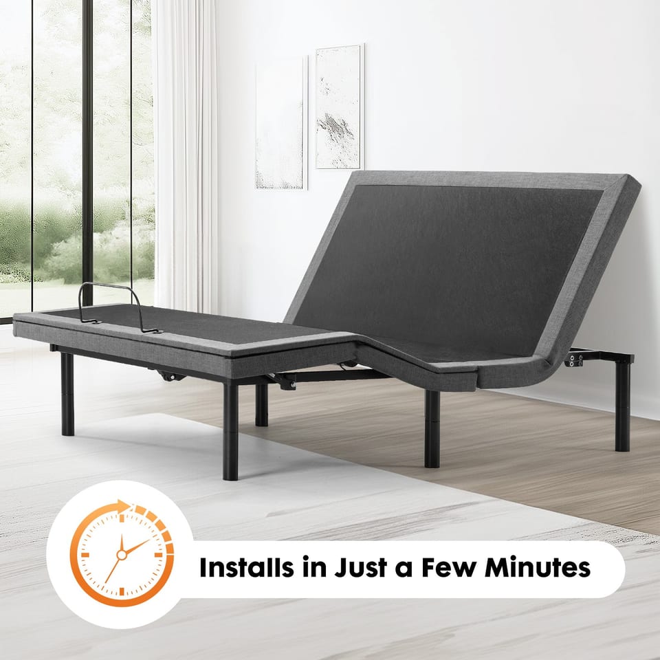 Electric Bed Fully Functional Bed Frame With Wireless Remote Control, product photo