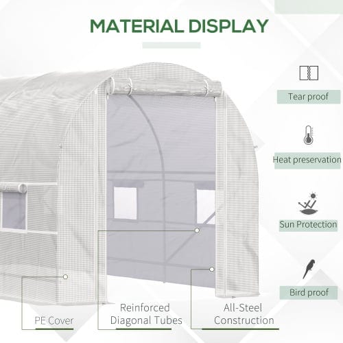 Outsunny 15 X 7 X 7 Walk-In Tunnel Greenhouse, Large Garden Hot House Kit With, product photo