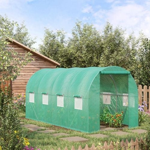 Outsunny 15x 7x 6.5 Walk-in Tunnel Hoop Greenhouse, Green House With, product photo