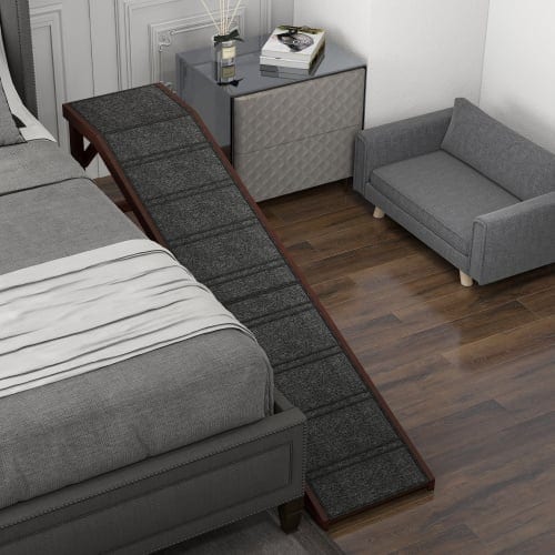 PawHut Dog Ramp For Bed, Pet Ramp For Dogs With Non-Slip Carpet And Top, product photo