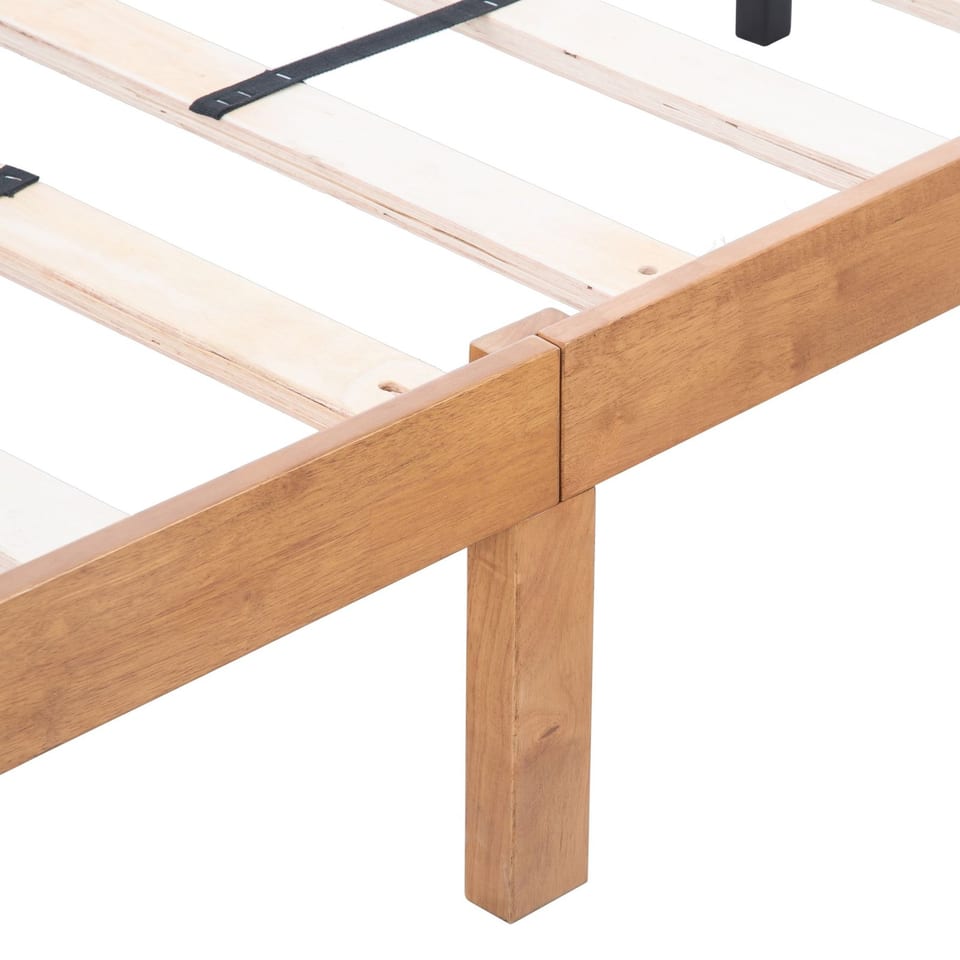 Large Wooden Platform Bed Frame, No Spring Box Required, Solid Wood Batten, product photo