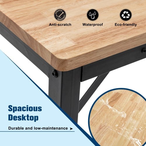 48 Heavy Duty Adjustable Workbench For Garage Rubber Wood Shop Table W Rubber, product photo