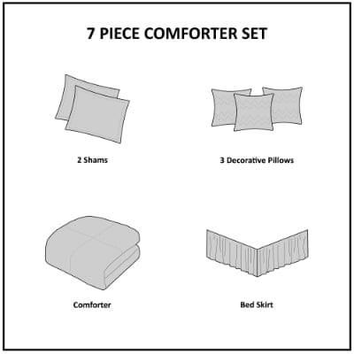 7 Piece Faux Suede Comforter Set, product photo