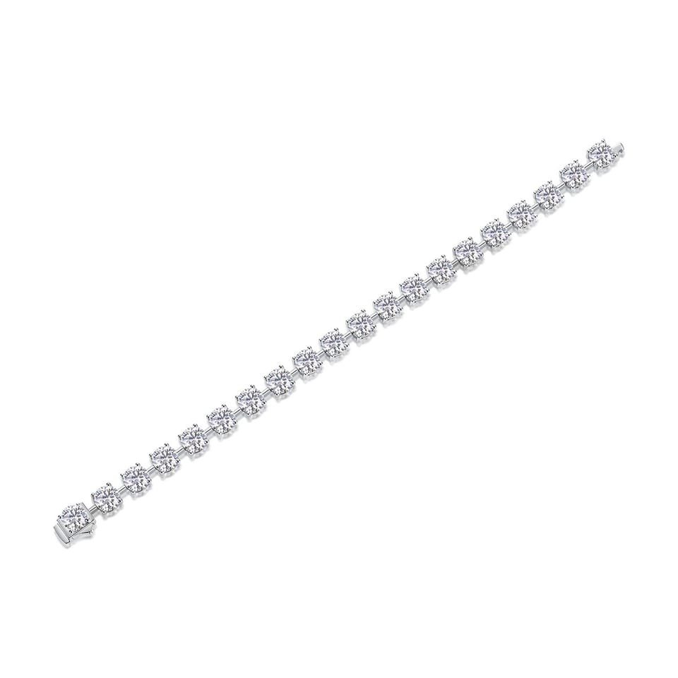 1About Time Luxury Fashion Mossan Diamond S925 Silver Bracelet Comparable To, product photo