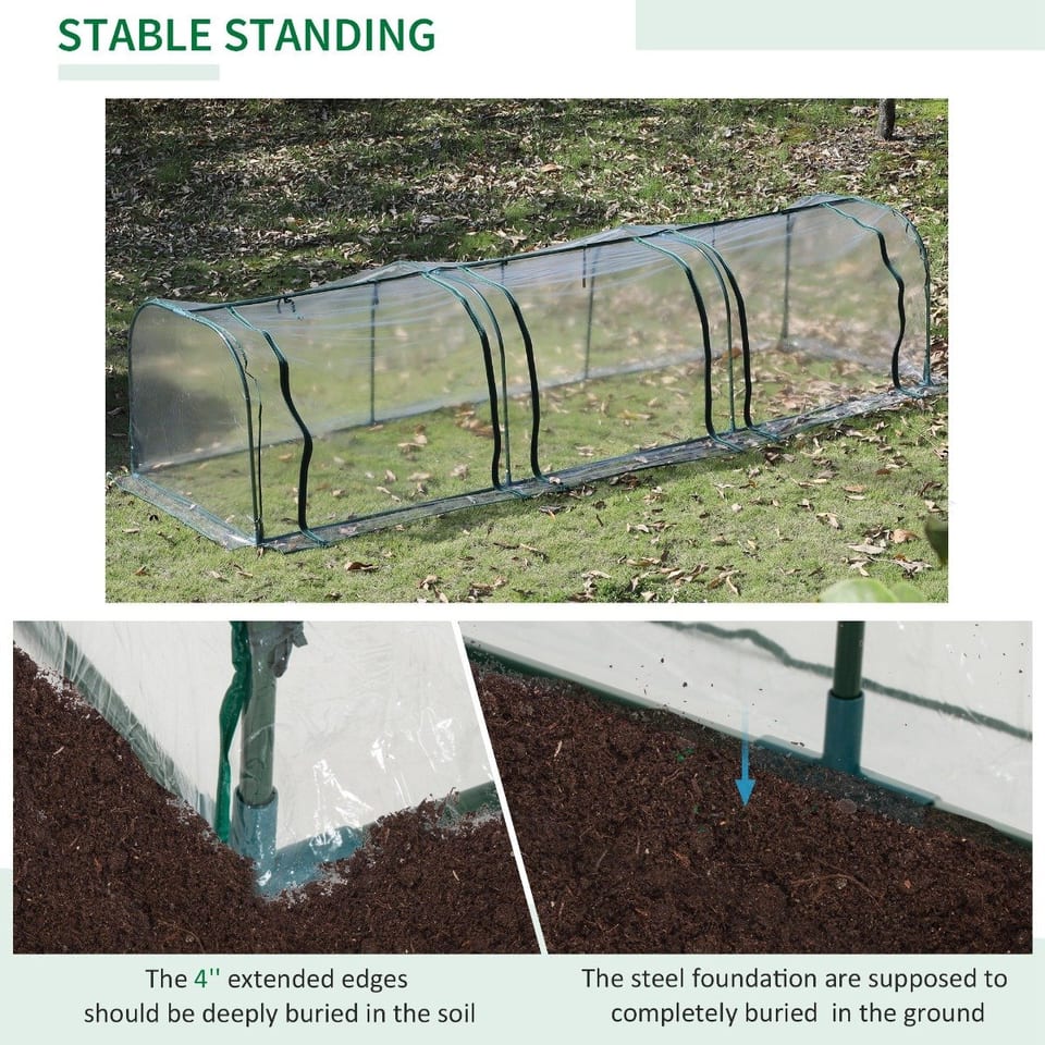 PVC Metal Tunnel Garden Greenhouse Kit, product photo