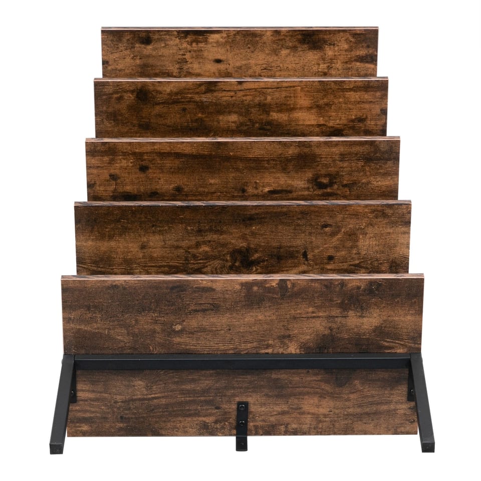 5 Floors Against The Wall Fixed Bookshelves Retro Style, product photo