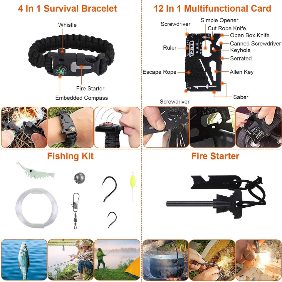 125 In 1 Survival Kit, Professional Survival Equipment, Equipment, Tools, First, product photo